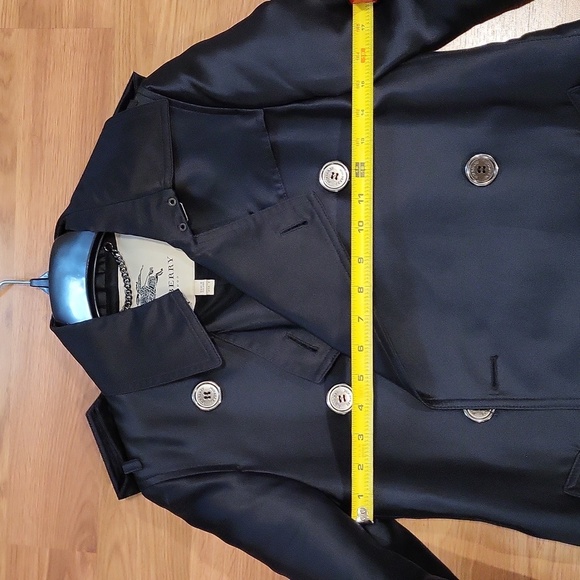Burberry Black Trench Coat with Silver Accents - Picture 5 of 6
